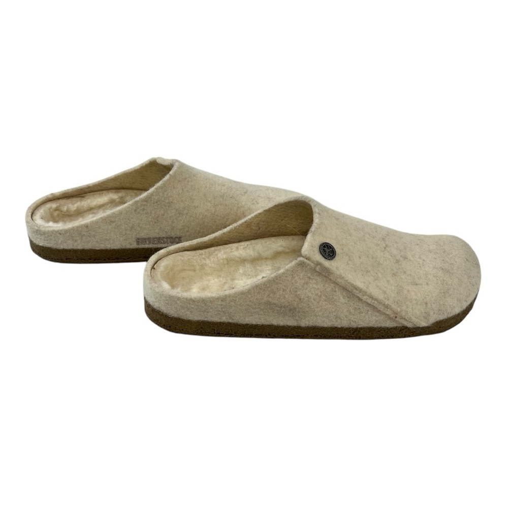 Birkenstock Women's Cream Felt Slip-On Clog Mules - Picture 3 of 5